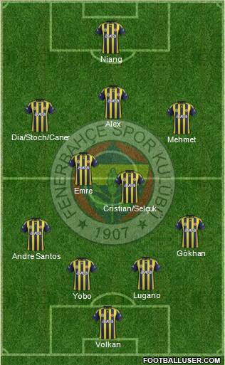 Fenerbahçe SK Formation 2012