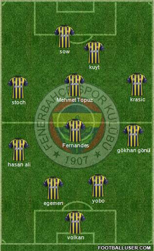 Fenerbahçe SK Formation 2012