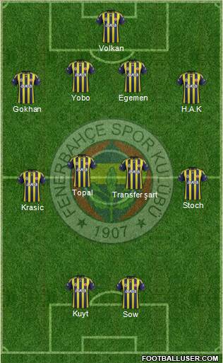 Fenerbahçe SK Formation 2012
