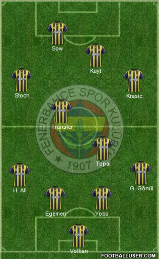 Fenerbahçe SK Formation 2012