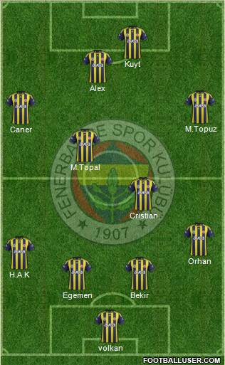 Fenerbahçe SK Formation 2012