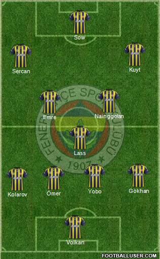 Fenerbahçe SK Formation 2012