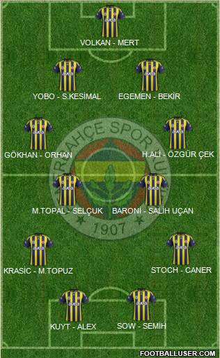 Fenerbahçe SK Formation 2012