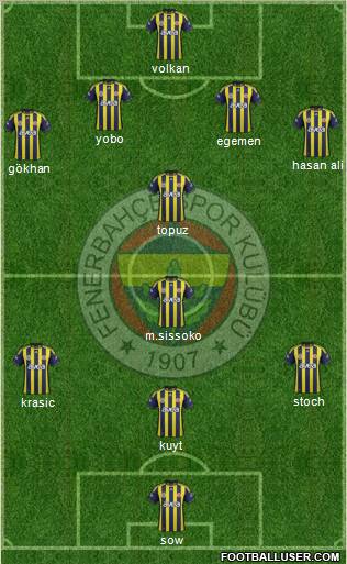 Fenerbahçe SK Formation 2012