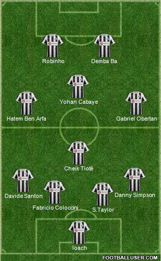 Newcastle United Formation 2012