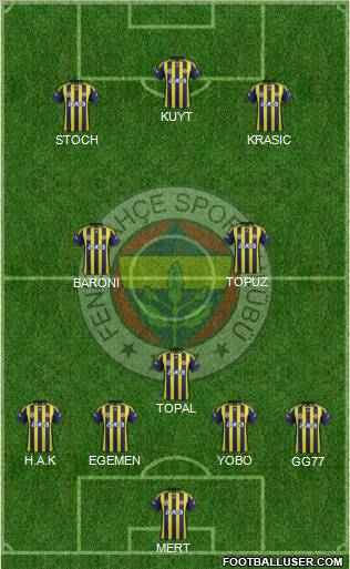 Fenerbahçe SK Formation 2012