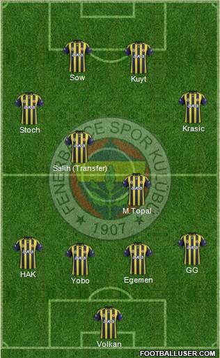 Fenerbahçe SK Formation 2012