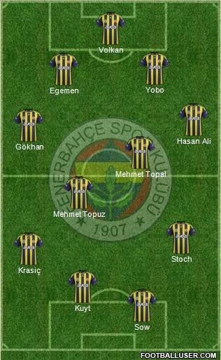 Fenerbahçe SK Formation 2012