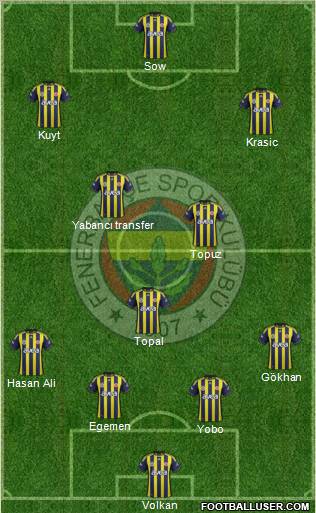 Fenerbahçe SK Formation 2012