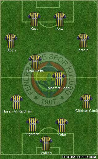 Fenerbahçe SK Formation 2012