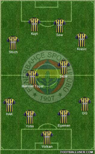 Fenerbahçe SK Formation 2012