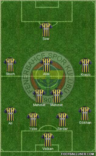 Fenerbahçe SK Formation 2012
