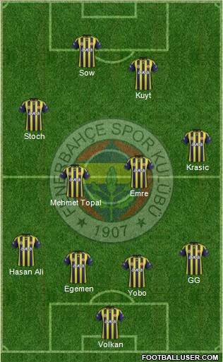 Fenerbahçe SK Formation 2012