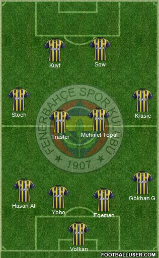 Fenerbahçe SK Formation 2012