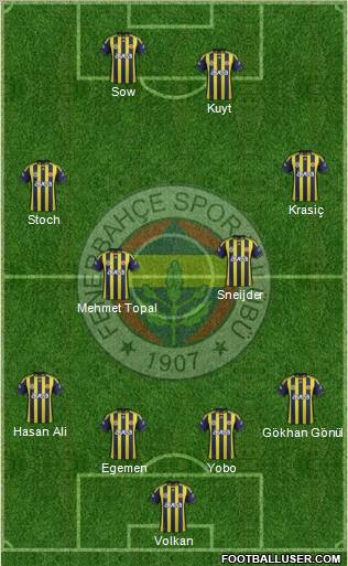 Fenerbahçe SK Formation 2012