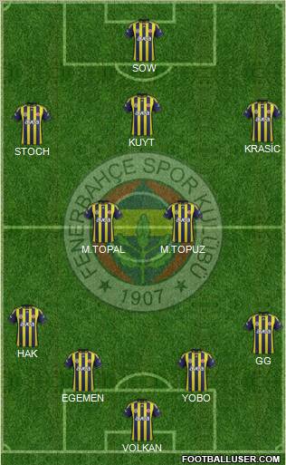 Fenerbahçe SK Formation 2012