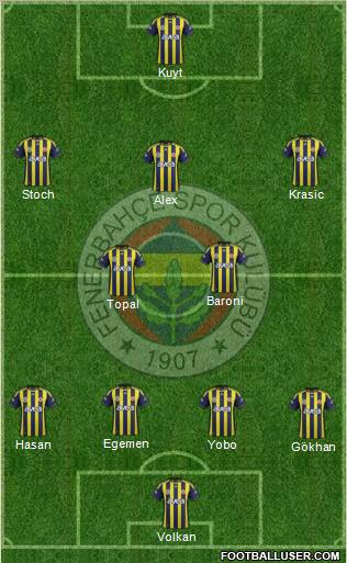 Fenerbahçe SK Formation 2012