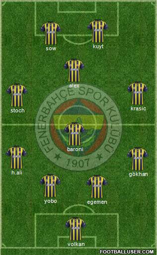 Fenerbahçe SK Formation 2012
