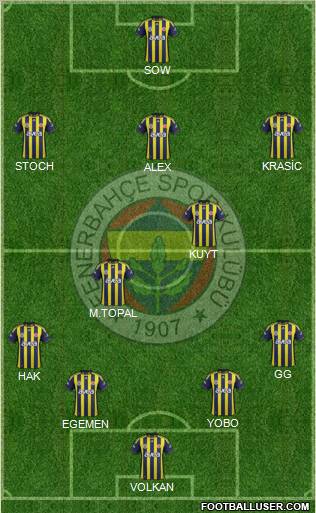 Fenerbahçe SK Formation 2012