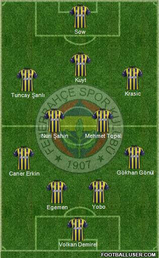 Fenerbahçe SK Formation 2012