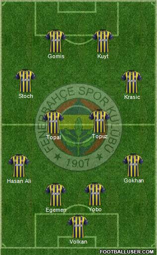 Fenerbahçe SK Formation 2012