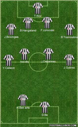 Newcastle United Formation 2012