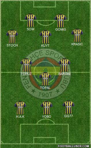 Fenerbahçe SK Formation 2012