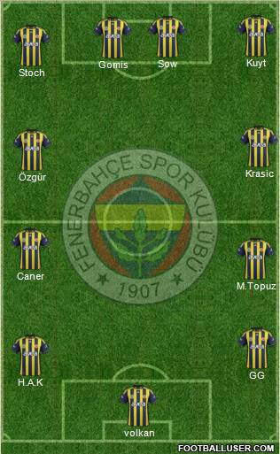Fenerbahçe SK Formation 2012