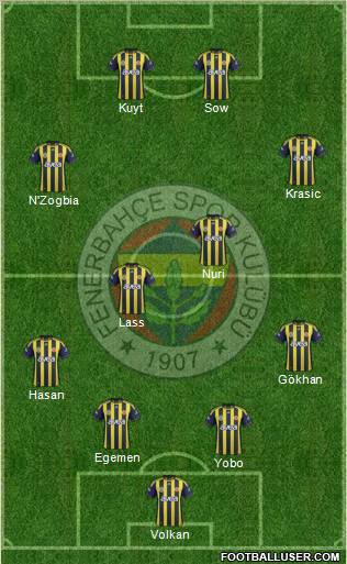 Fenerbahçe SK Formation 2012