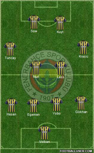Fenerbahçe SK Formation 2012