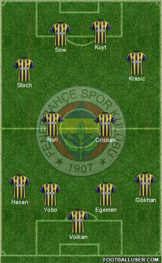 Fenerbahçe SK Formation 2012
