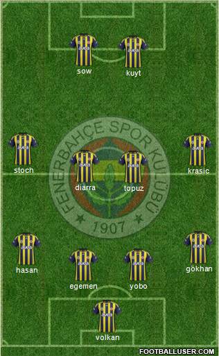 Fenerbahçe SK Formation 2012