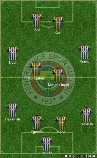 Fenerbahçe SK Formation 2012