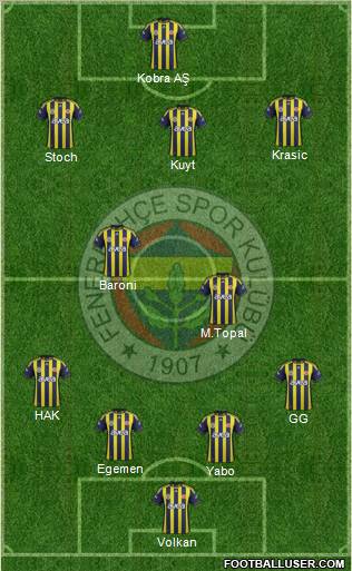 Fenerbahçe SK Formation 2012