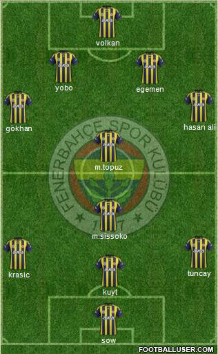 Fenerbahçe SK Formation 2012