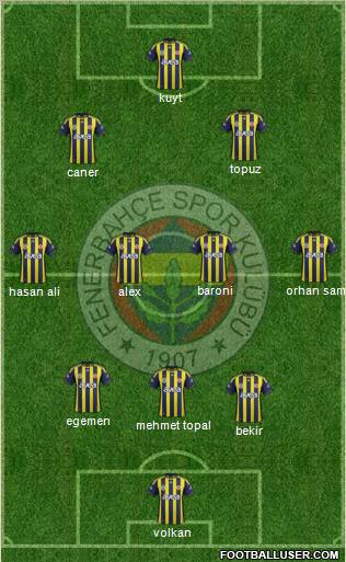 Fenerbahçe SK Formation 2012