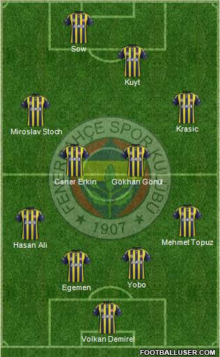 Fenerbahçe SK Formation 2012