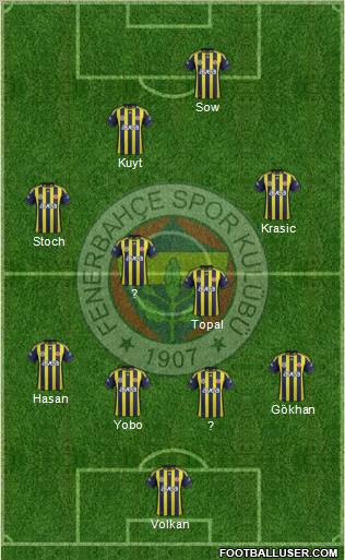 Fenerbahçe SK Formation 2012