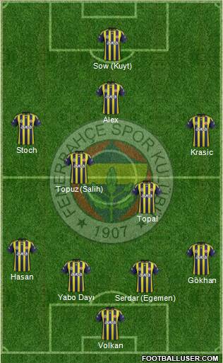 Fenerbahçe SK Formation 2012