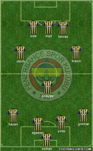 Fenerbahçe SK Formation 2012