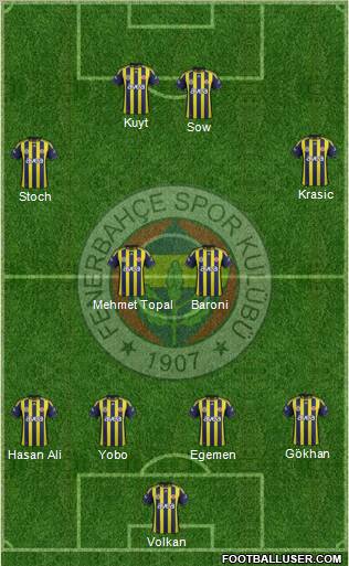 Fenerbahçe SK Formation 2012