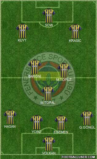 Fenerbahçe SK Formation 2012
