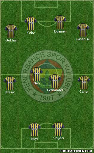Fenerbahçe SK Formation 2012