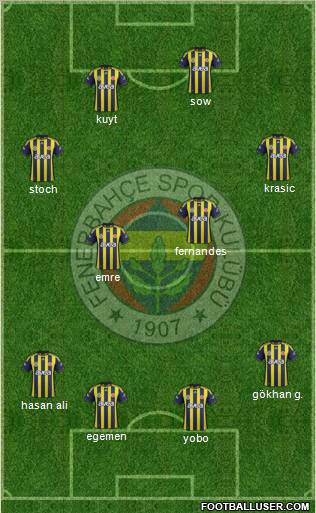 Fenerbahçe SK Formation 2012