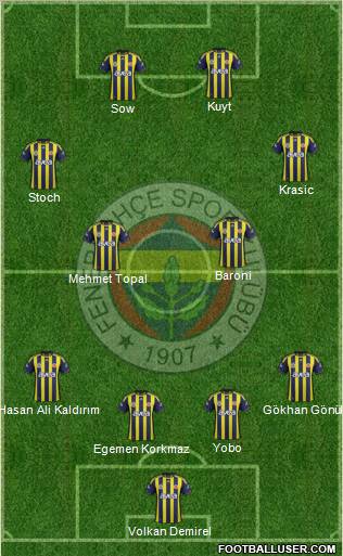 Fenerbahçe SK Formation 2012