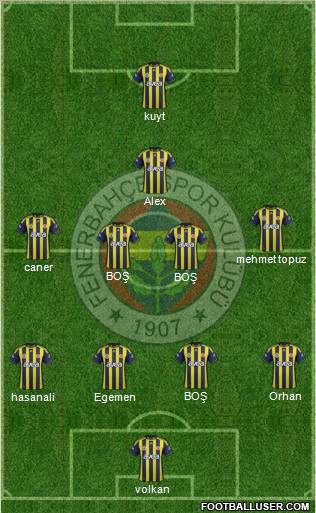 Fenerbahçe SK Formation 2012