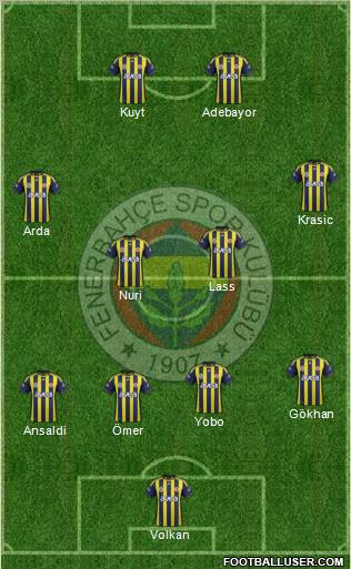 Fenerbahçe SK Formation 2012