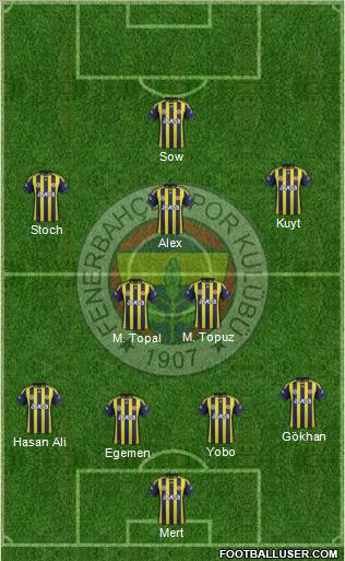 Fenerbahçe SK Formation 2012