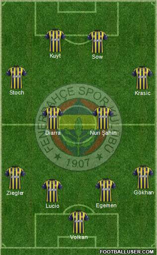 Fenerbahçe SK Formation 2012