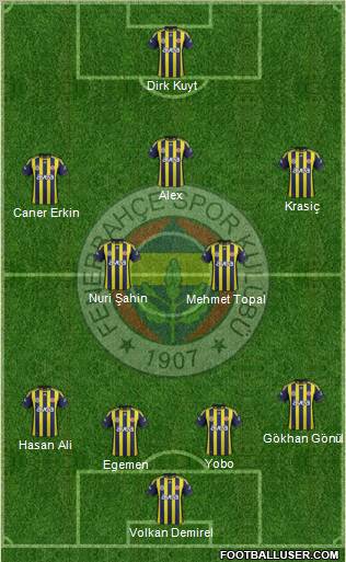Fenerbahçe SK Formation 2012